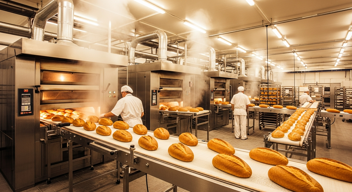 Commercial bakery production line